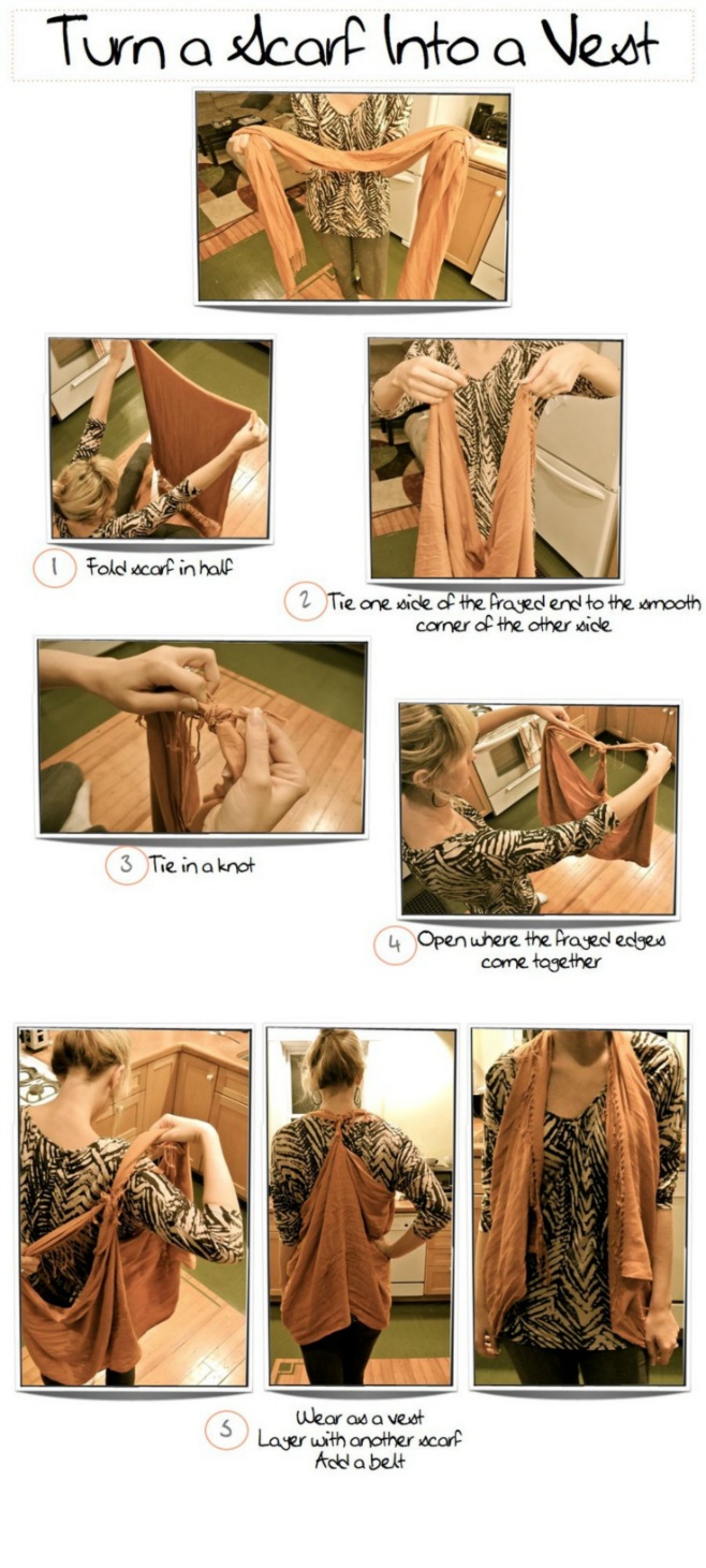 DIY - Turn Your Scarf Into a Vest !