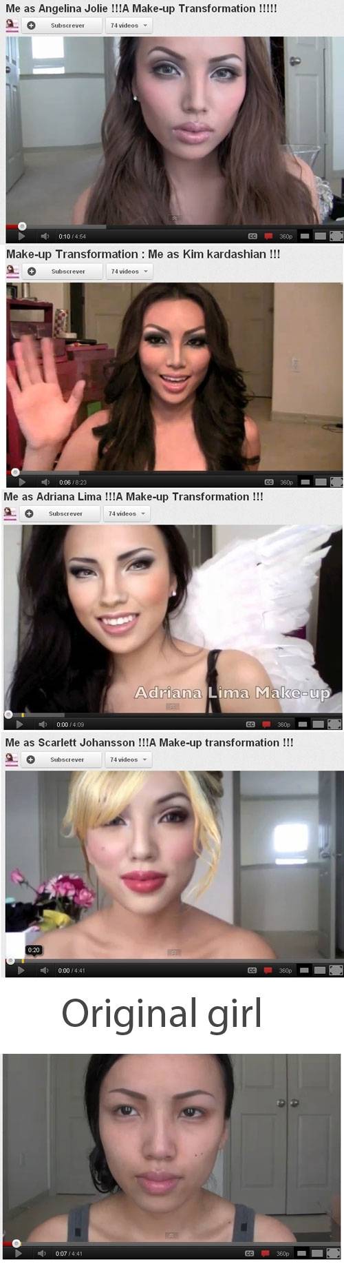 One girl make-up transformation