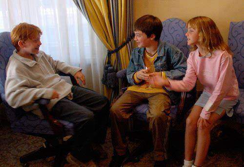 Photo of the first day when the Harry Potter trio met.