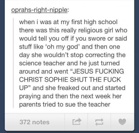 Story of an religious girl at my school 