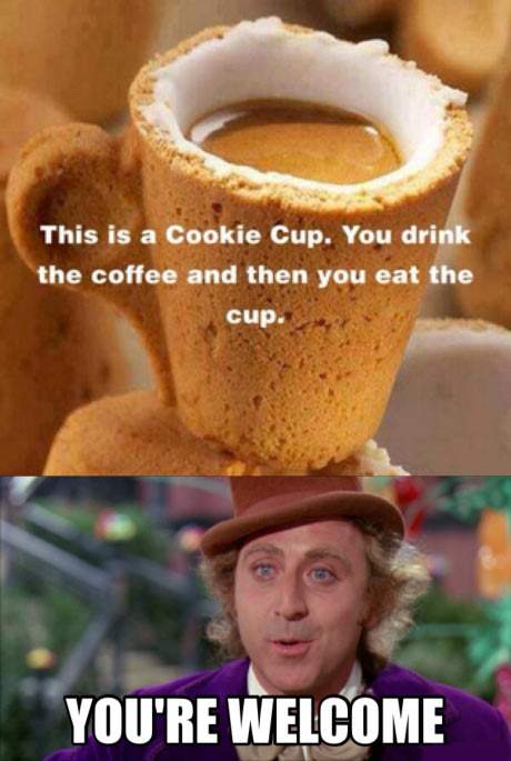 This is a Cookie Cup. You drink the coffee and then you eat the cup. 