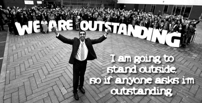 I am going to stand outside so if anyone asks i'm outstanding.