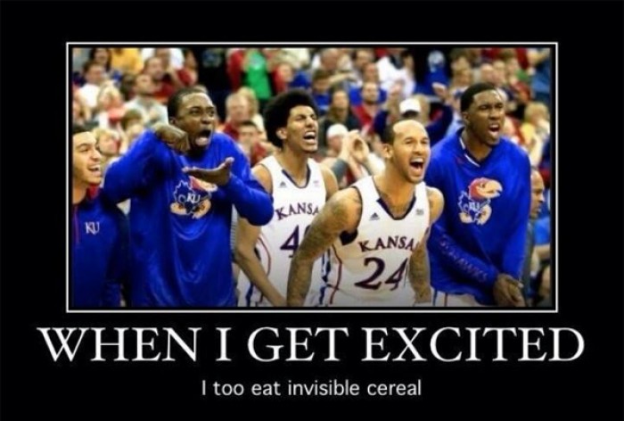 When I get excited I too eat invisible cereal