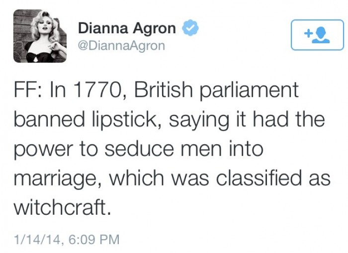 In 1770, British parliament banned lipstick...