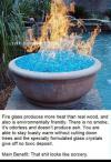 Fire glass produces more heat than real wood, and is also environmentally friendly
