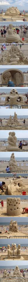  Collection of sculptures in sand