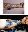Amazing arm punch tattoo