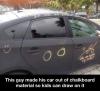 Car made out of chalkboard