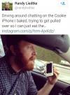 Driving around chatting on the Cookie iPhone