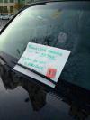Funny note on wrong parked car!