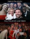How the photo was taken, Selfie from the Oscar 
