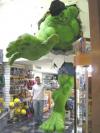 Hulk coming from the wall inside toy (comic book) shop !