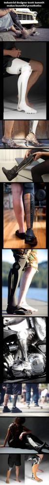 Industrial designer Scott Summit makes beautiful prosthetics for legs.