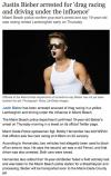 Justin Bieber arrested for 'drag racing and driving under the influence'