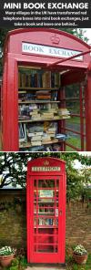 Mini book exchange in old phone booth