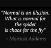 Mortica Addams - Normal is an illusion. What is normal for the spider is chaos for the fly