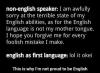 non English speaker vs. English as first language 