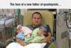 The face of a new father of quadruplets..
