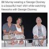 Bill Murray wearing a George Clooney t-shirt..
