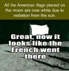 American flag placed on the Moon..