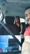Taking ride with new Playstation 4 and my girlfriend in the back seat