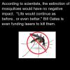 The extinction of mosquitoes would have no negative impact.