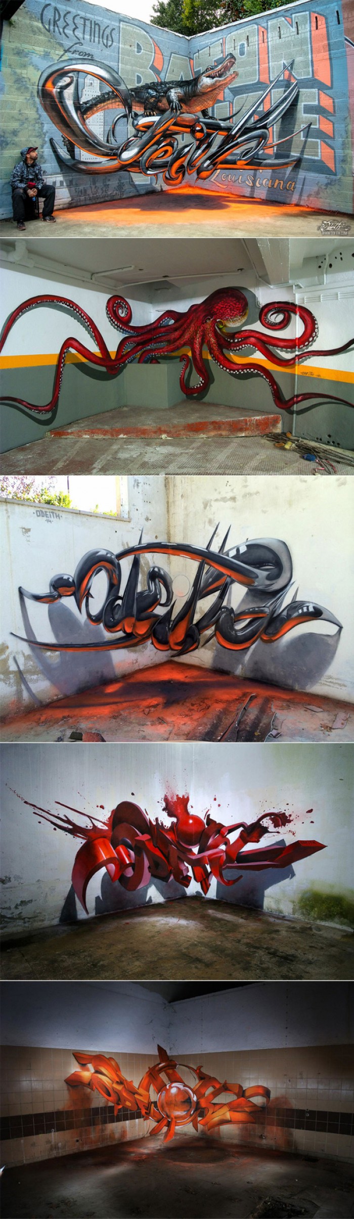 Odeith - 3D street artist creates Grafitti that floats in the air