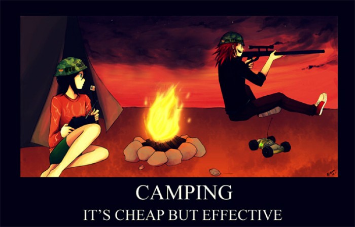 Camping is cheap but effective.